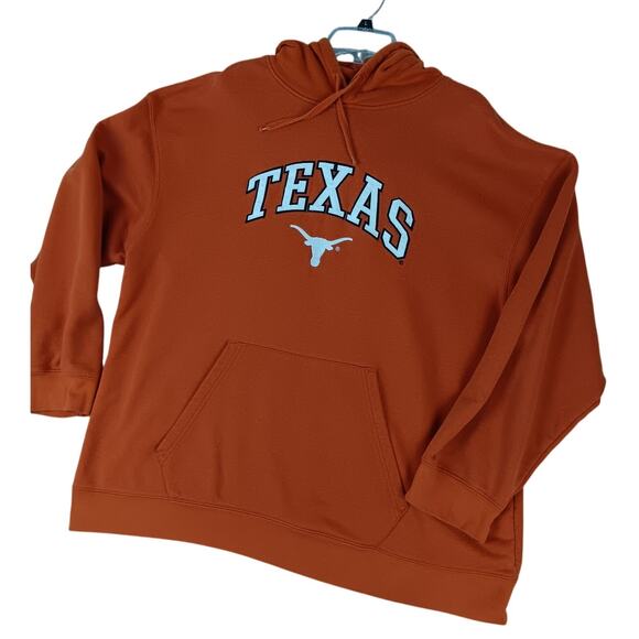 Genuine Stuff Vintage Hoodie Men 2XL Burnt Orange Texas University Long Horns - Picture 1 of 14